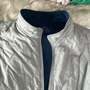 Peter Millar Reversible Navy and Gray Men's Gray Quilted Vest XL